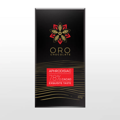 Aphrodisiac 78% cacao chocolate bar, single origin Nicaraguan cacao, made bean to bar in Chicago