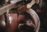 Stone-ground Nicaraguan chocolate ribboning off the spatula in the melangeur at Oro&